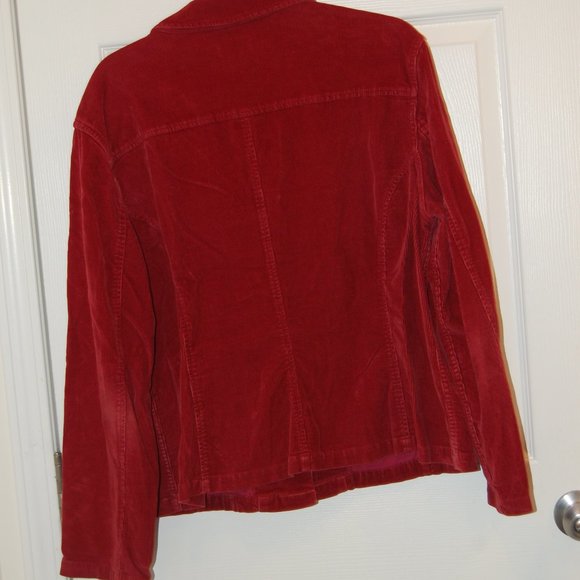 Christopher & Banks Stretch  Women's Rust Corduroy 5 Button Jacket Size Large - Picture 4 of 9